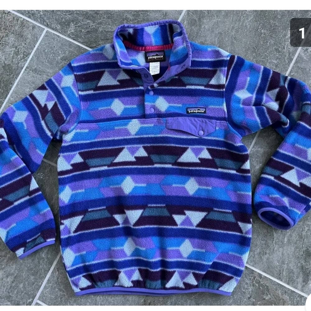 PATAGONIA  SYNCHILLA SNAP-T PULLOVER FLEECE GUATEMALEN TANGO GEO AZTEC WOMENS XS